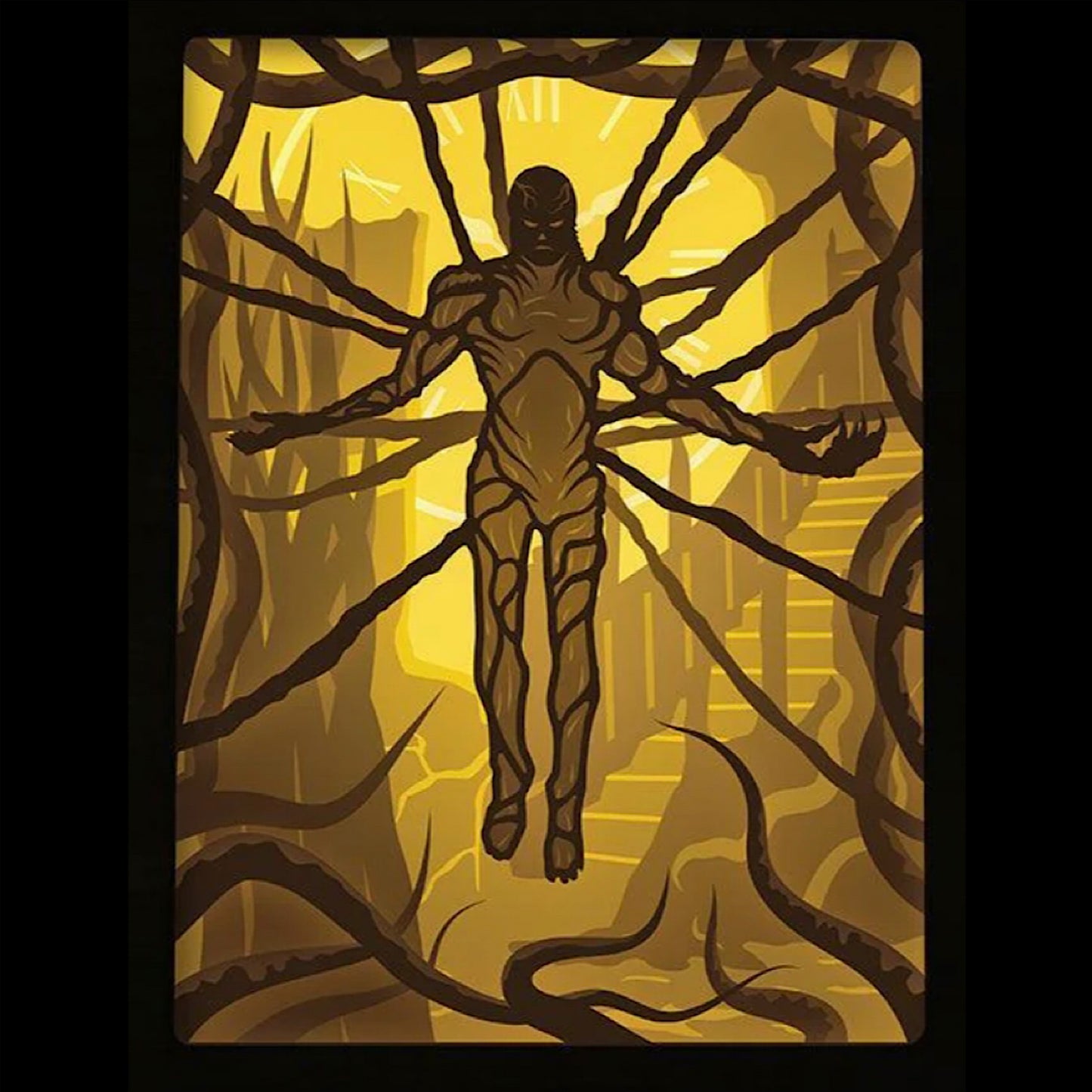 Vecna, Stranger Things, Netflix, Henry Creel, 001, Hawkins Laboratory, monstre de l’Upside Down, monde à l’envers, univers sombre, ennemi d’Eleven, Demogorgon, Mind Flayer, saison 4 Stranger Things, série culte, horreur fantastique, pouvoir psychique, créature terrifiante, années 80, ambiance gothique, science-fiction, tableau lumineux, lightbox, shadowbox, cadre lumineux, papier découpé, art lumineux, décoration murale, idée cadeau geek, déco série TV, cadeau fan Stranger Things