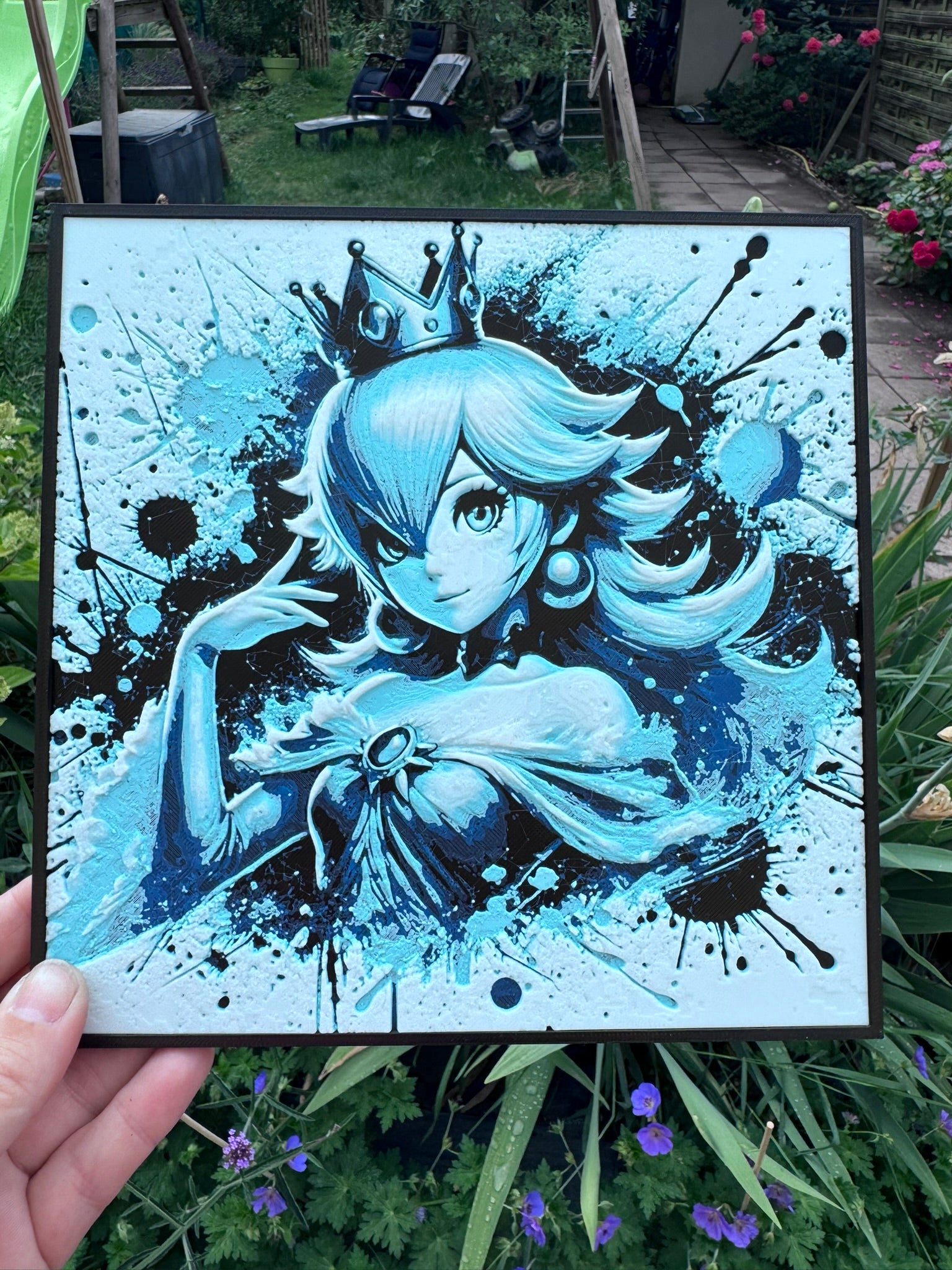 Rosalina, Harmonie, Princesse Harmonie, Princess Rosalina, Super Mario Galaxy, Nintendo, Mario, Luma, univers cosmique, gardienne des étoiles, galaxie, princesse Nintendo, HueForge, impression 3D, plaque HueForge, art 3D, décoration gaming, décoration geek, cadeau gamer, collection Nintendo, fan art Rosalina, décoration chambre gamer, univers féerique, personnage Nintendo