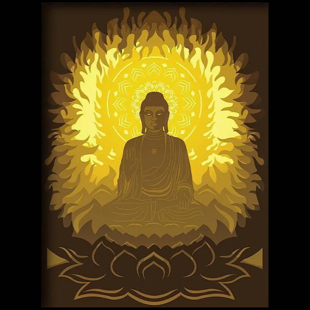 Bouddha, statue Bouddha, méditation, sérénité, spiritualité, zen, éveil spirituel, sagesse, Bouddhisme, art sacré, lotus, paix intérieure, harmonie, illumination, décoration zen, univers spirituel, énergie positive, art spirituel, tableau lumineux, lightbox, shadowbox, cadre lumineux, décoration murale, papier découpé, art lumineux, idée cadeau spirituel, déco méditation, ambiance relaxante