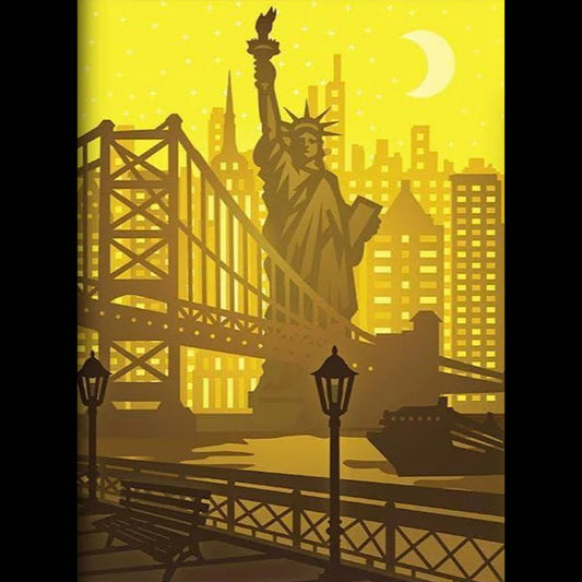 Tableau lumineux New York en papier découpé – 20x25 cm