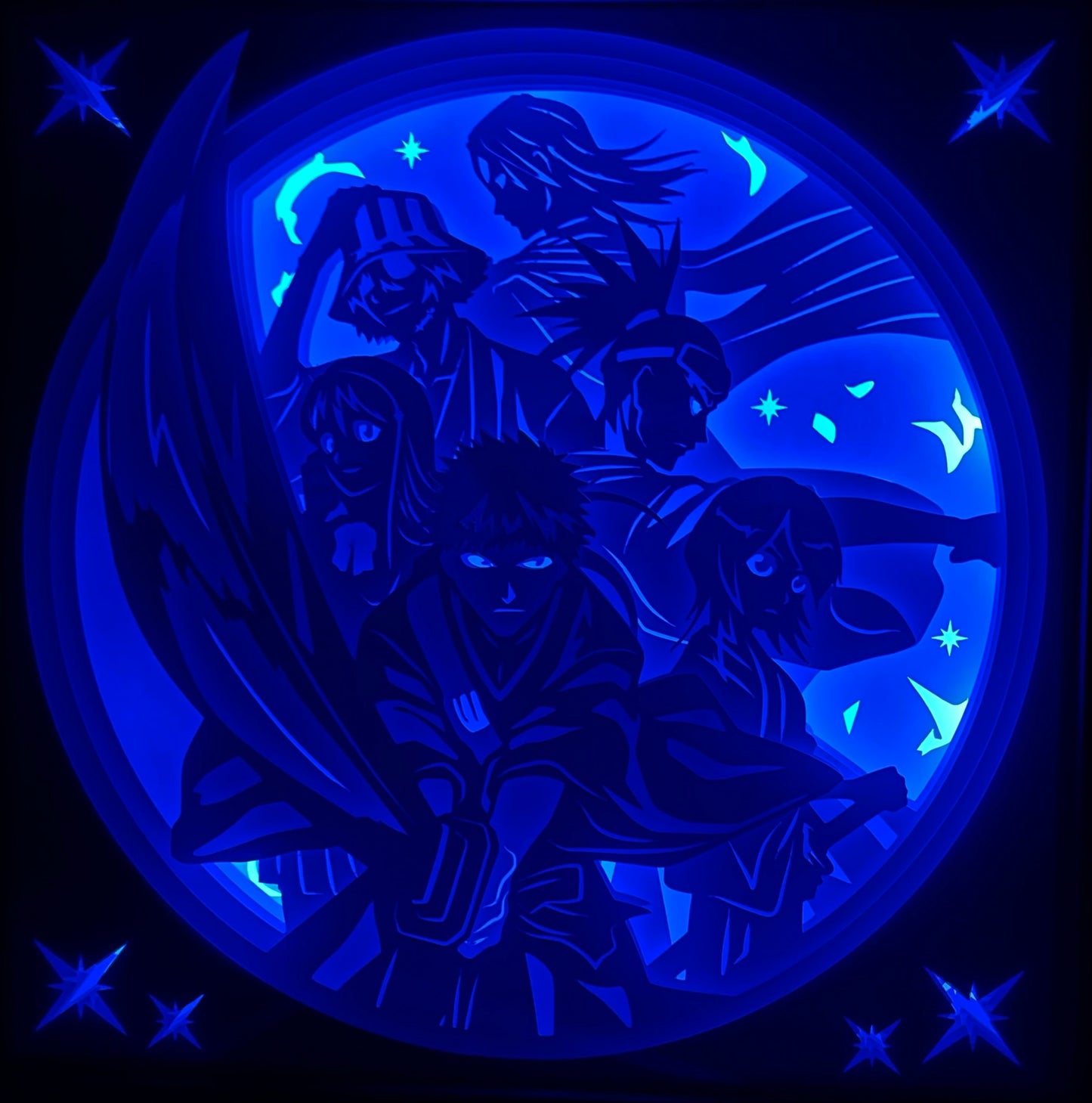 Tableau lumineux Bleach en papier découpé – 25x25 cm