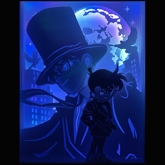 Demon Slayer, Kimetsu no Yaiba, manga culte, anime culte, Tanjiro Kamado, Nezuko Kamado, Zenitsu, Inosuke, Giyu Tomioka, Hashira, piliers Demon Slayer, sabre nichirin, souffle du soleil, combat de démons, shonen à succès, univers fantastique, Japon féodal, série animée culte, tableau lumineux, lightbox, shadowbox, cadre lumineux, décoration murale, papier découpé, art lumineux, cadeau otaku, idée cadeau manga, déco geek