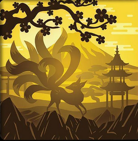 kitsune, renard japonais, esprit renard, mythologie japonaise, folklore japonais, créature légendaire, renard à neuf queues, Inari, univers mystique, légende asiatique, animal spirituel, gardien des temples, symbole de sagesse, magie japonaise, shinto, divinité renard, tableau lumineux, lightbox, shadowbox, cadre lumineux, papier découpé, art lumineux, décoration murale, idée cadeau zen, déco japonaise, ambiance mystique, art spirituel