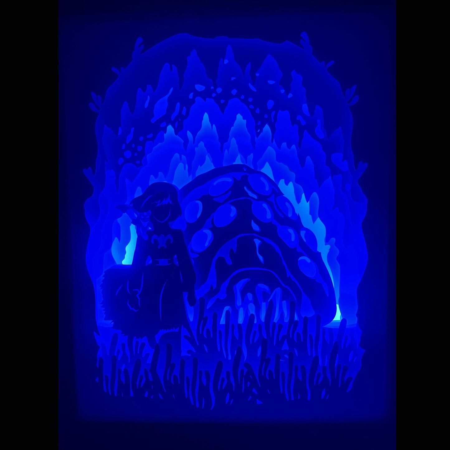 Zelda, The Legend of Zelda, Link, Princesse Zelda, Ganondorf, Triforce, Hyrule, épée de légende, Master Sword, Ocarina of Time, Breath of the Wild, Tears of the Kingdom, tableau lumineux Zelda, lightbox Zelda, shadowbox Zelda, cadre lumineux jeu vidéo, décoration geek, art lumineux fantasy, idée cadeau gamer, décoration murale Zelda, univers Nintendo, héros légendaire, aventure épique