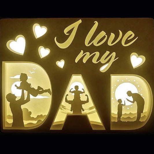 fête des pères, cadeau papa, idée cadeau fête des pères, cadeau personnalisé, tableau lumineux, lightbox, shadowbox, cadre lumineux, décoration murale, papier découpé, art lumineux, cadeau original, surprise papa, meilleur papa, je t’aime papa, déco maison, cadeau unique, idée cadeau homme, déco familiale, moment spécial, cadeau émouvant, décoration originale, papa chéri, fête familiale, cadeau lumineux, cadeau symbolique