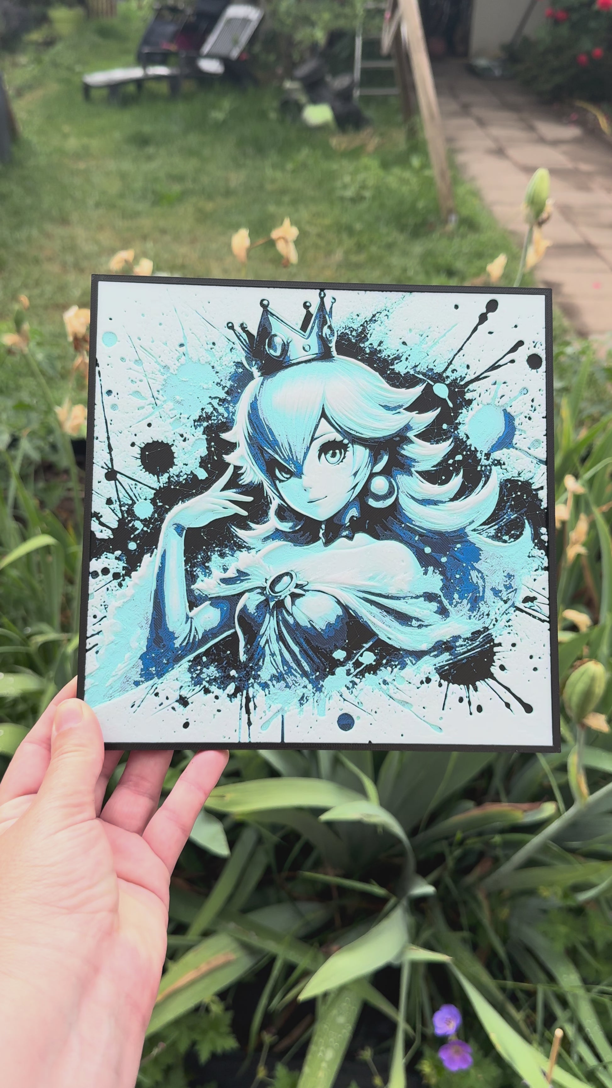 Rosalina, Harmonie, Princesse Harmonie, Princess Rosalina, Super Mario Galaxy, Nintendo, Mario, Luma, univers cosmique, gardienne des étoiles, galaxie, princesse Nintendo, HueForge, impression 3D, plaque HueForge, art 3D, décoration gaming, décoration geek, cadeau gamer, collection Nintendo, fan art Rosalina, décoration chambre gamer, univers féerique, personnage Nintendo