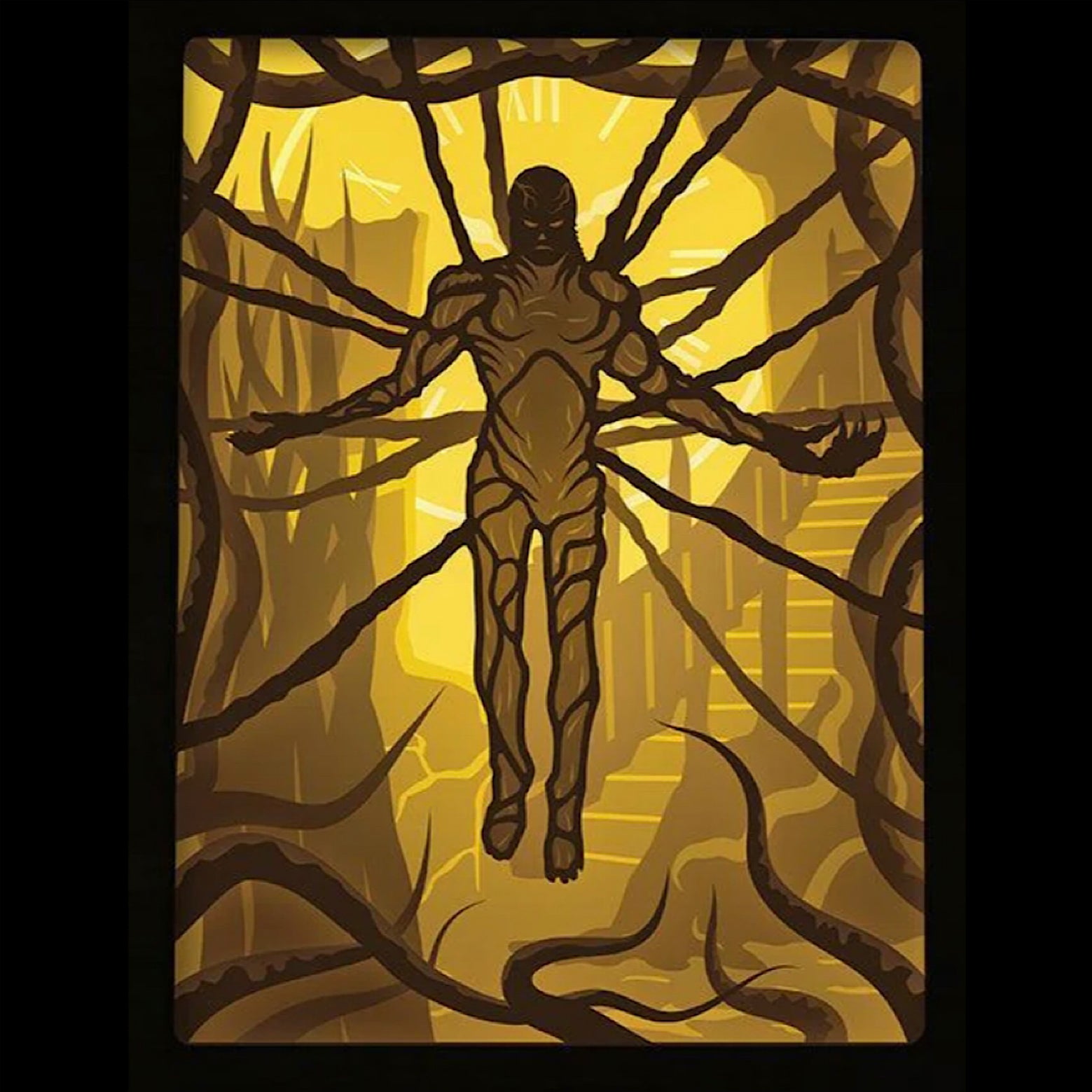 Vecna, Stranger Things, Netflix, Henry Creel, 001, Hawkins Laboratory, monstre de l’Upside Down, monde à l’envers, univers sombre, ennemi d’Eleven, Demogorgon, Mind Flayer, saison 4 Stranger Things, série culte, horreur fantastique, pouvoir psychique, créature terrifiante, années 80, ambiance gothique, science-fiction, tableau lumineux, lightbox, shadowbox, cadre lumineux, papier découpé, art lumineux, décoration murale, idée cadeau geek, déco série TV, cadeau fan Stranger Things